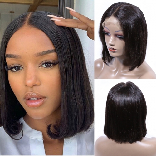 Natural Color Lace Front Bob Wig 100% Virgin Human Hair