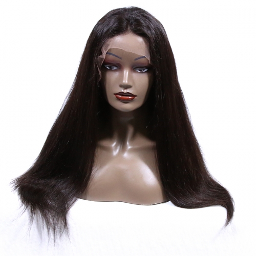 Top Quality Natural Straight 100% Virgin Human Hair Front Lace Wig