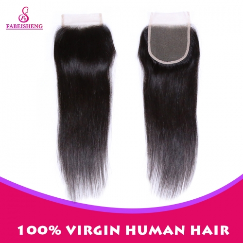 100% Virgin Human Hair 4 x 4  Straight Closure