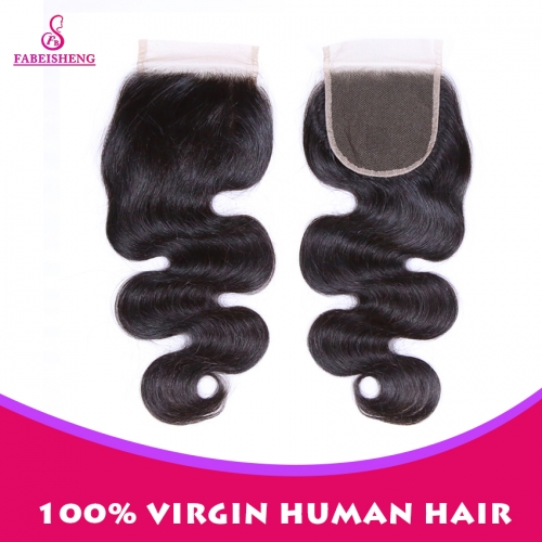 100% Virgin Human Hair 4 x 4  Body Wave Closure