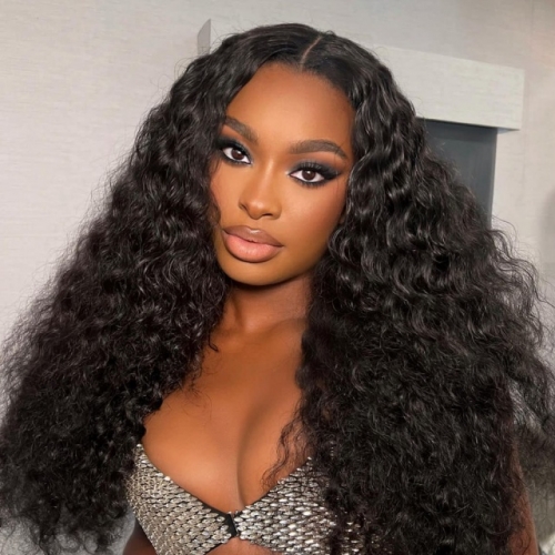 FBS Hair 4x4 Transparent Lace Effortless Water Wave Middle Part Wig
